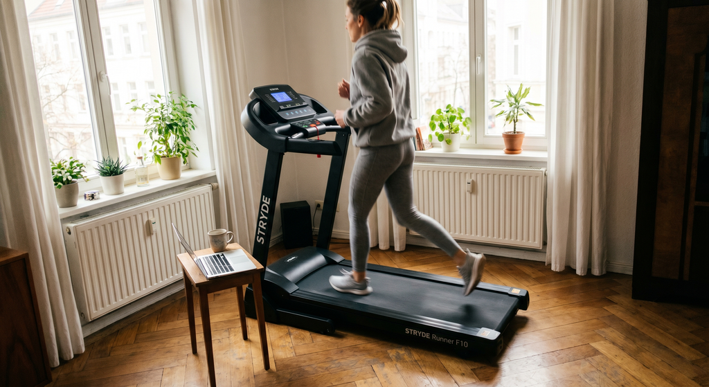 STRYDE Runner F10 – beim Laufen im Wohnzimmer
