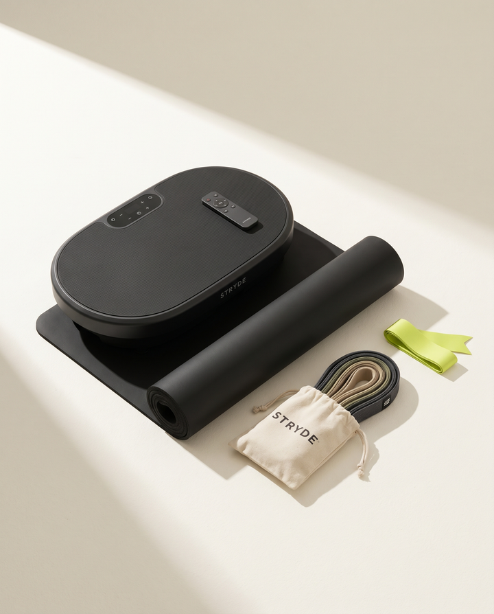 STRYDE Total Reset Set – Vibrationsplatte, Matte und Bänder
